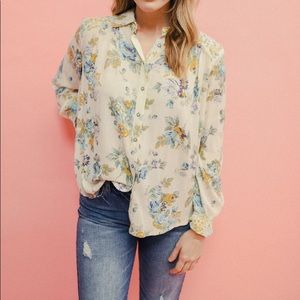 NWT Free People Hold Onto Me Printed Top XS